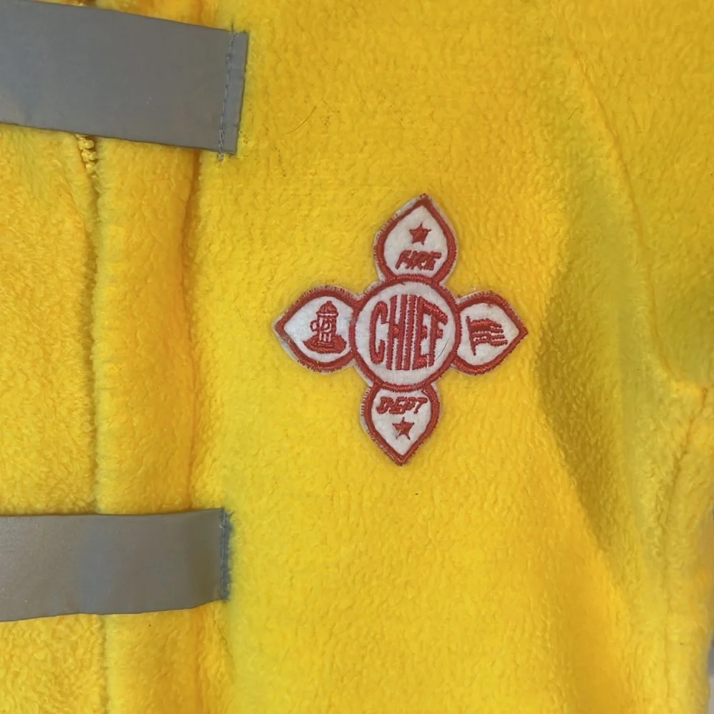 Old Navy toddler fire chief onsie. Warm and fuzzy fleece. Reflective patches